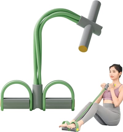 Buikspiertrainer met Pedaal - Weerstandsband Spankabel - Full Body Workout - Antislip Materiaal - 46 cm - Groen