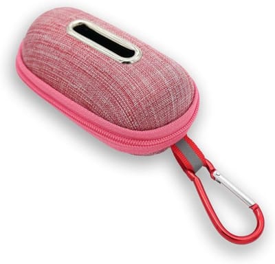 Luxe Hondenpoepzakjes Houder - Stijlvolle Poepzakjes Dispenser van Stof - Met Rits & Karabijnhaak - Past aan Riem - Roze (Honden Accessoires)