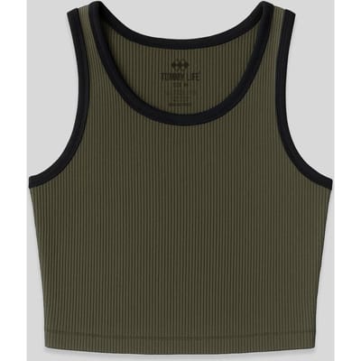 Geribbelde Mouwloze Crop Top