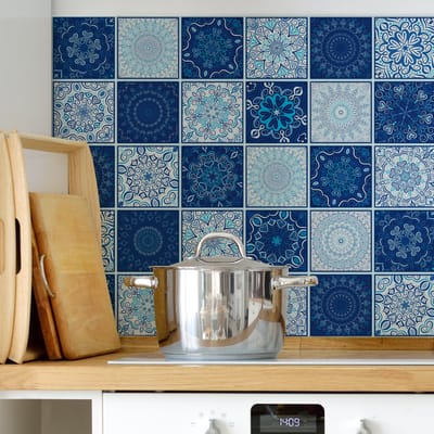 Zelfklevende tegelmuurstickers voor keuken en badkamer - 30 Boheemse tegelstickers IZTAMA - 30 stickers 10x10cm
