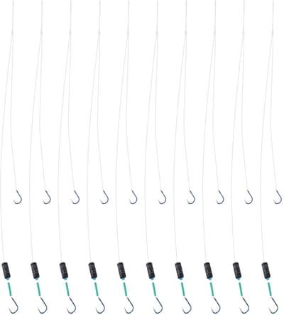 Dailygoods - 10x Dubbele Vishaken met Gewicht - Pre Gebonden Vishaak met Nylon Lijn