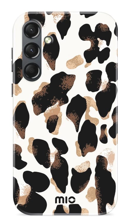 Mio by Mobilize Hoesje geschikt voor Samsung Galaxy S26 MagSafe Telefoonhoesje Hardcase | Mio by Mobilize Backcover | Geschikt voor MagSafe | Geschikt voor Draadloos Opladen met Magnetische Ring | Geschikt voor MagSafe Case - Leopard | Zwart,wit