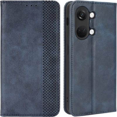 Coverup Hoesje - Geschikt voor OnePlus Nord 3 Hoesje - Coverup Vintage Style Book Case - Blauw