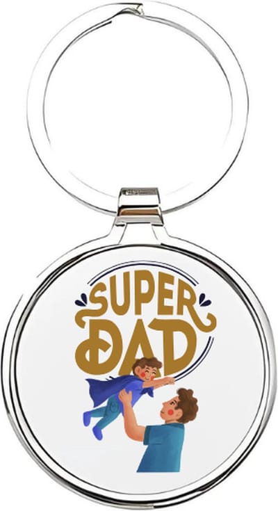 Akyol - Super dad Sleutelhanger - papa - Vaders - Vader sleutelhanger - Papa sleutelhanger - Sleutelhanger papa - Familie sleutelhanger - Vaderdag cadeautje - Papa cadeauerdag - stiefvader - schoonvader - dad - 4 x 7,5 CM