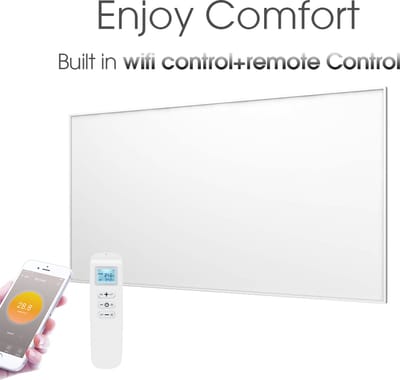 SYLRO®-Hoog rendement infrarood stralingspaneel 400W-WIFI-Incl . ext. thermostaat en bevestigingsmateriaal