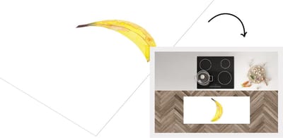 Keukenloper - Loper keuken - Banaan - Waterverf - Wit - 120x50 cm - Keukenloper vinyl