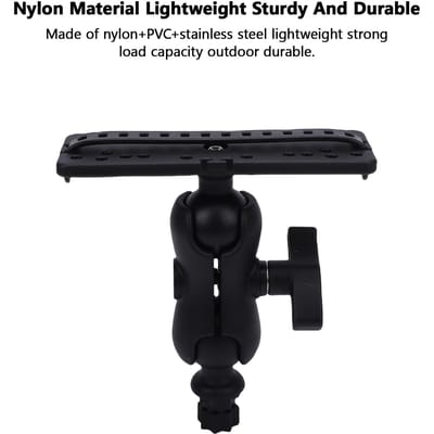 Montagebeugel Zeskant met Ronde Basis Visvinder Beugel Nylon Materiaal 360 Graden Roterende Bal Verstelbare Band black