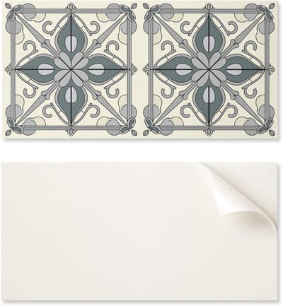 Zelfklevend vinylpaneel - Bedrukte decoratie 100x50 cm Bloemenpatroon met ornamenten
