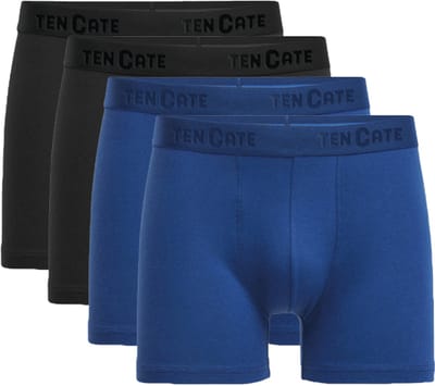 ten Cate Heren Shorts 4-pack – Ondergoed voor heren – Maat S – 4-PACK – Blue/black – Comfortabel Katoen Ondergoed – Ademend & Zacht – Voordeelverpakking