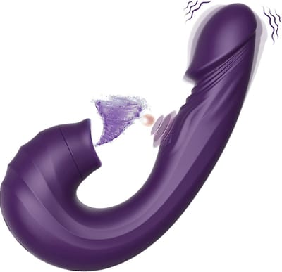 Daity G-spot Stimulator & Clitoris – 2-in-1 G-spot Luchtdruk met 10 Zuig- en Trilstanden – Seksspeeltje voor Vrouwen en Koppels – Paars