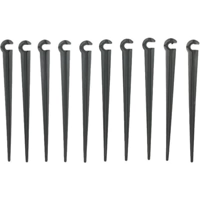 100 pièces, tige fixe, valeur d'irrigation goutte à goutte, paquet de piquets de Support pour parterres de fleurs, jardin d'herbes 100pcs noir