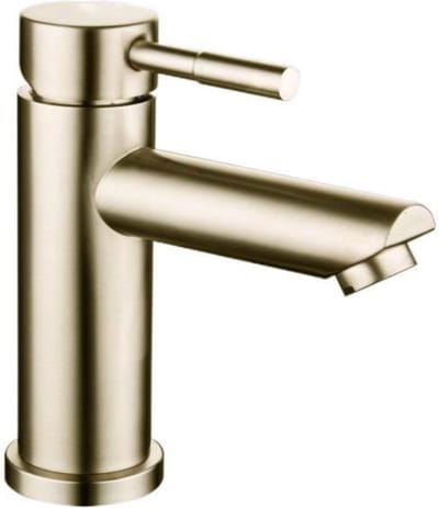 EDMONDO Wastafelkraan Zwart 8500 gold - geborsteld gouden Wastafelkraan - L-uitloop - Badkamerkraan Goud - Gouden Badkamerkraan + !!! UNIEK: MET 10 CM LANGE ADAPTER !!!