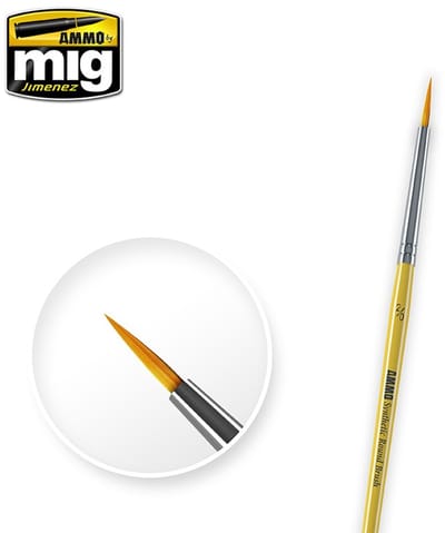 AMMO by Mig Jimenez Hobbypenseel - MIG 8612 2/0 Synthetic Round Brush Penseel
