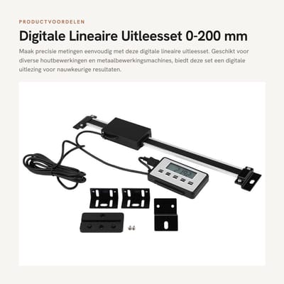 Dailygoods- Digitale Uitleesset 0-200 mm - Nauwkeurige LCD-Uitleesschaal - Uitleesschaal voor Houtbewerking/Metaalbewerking - Antivibratie - Magnetische Bevestiging - Snelle Reactiesnelheid - Meetinstrument
