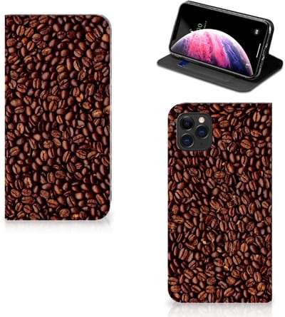 Apple iPhone 11 Pro Max Flip Style Cover Koffiebonen