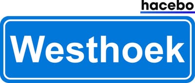 Hacebo - Plaatsnaam Sticker - 29x10 CM - Westhoek sticker - Verkeersborden sticker - grappige cadeaus - Westhoek