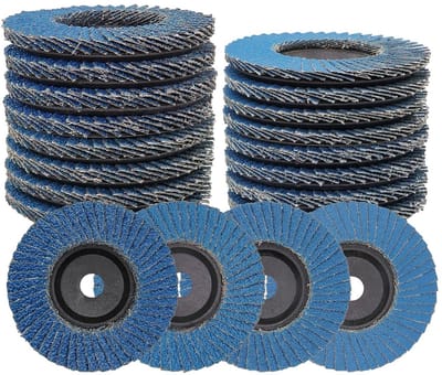 16 Stuks Lamellenschijven Set Ø 76 mm voor Haakse Slijper (40/60/80/120 Korrel)