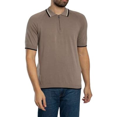 Polo Shirt Korte Mouw EAX Gebreide polo met rits