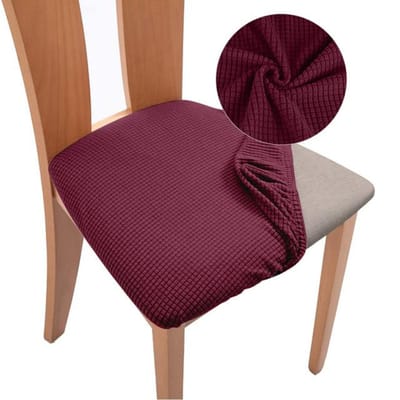 Housses de siège de chaise en jacquard à carreaux, housses de chaise de salle à manger élastiques épaisses et extensibles, housses de chaises lavables pour la cuisine et la maison 1 Piece black
