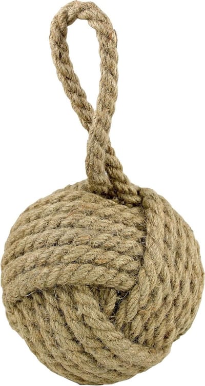 Deurstopper - Apenvuist Touw - Maritieme Decoratie - Handgemaakt - Ø 15 cm - Natuurlijk