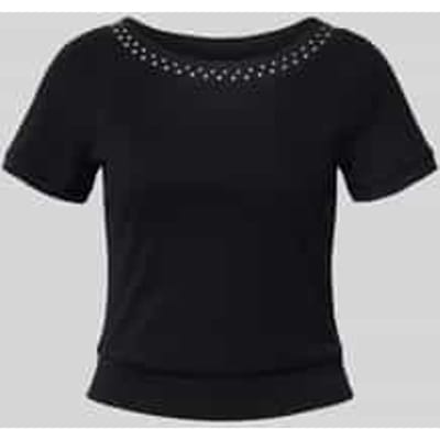 T-shirt met studs en ronde hals