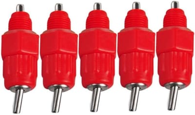 Kippenhok Watergeefsysteem - Pluimvee Drinkbak - Automatisch Water Geven - Schroefvormige Drinknippels - 50 Stuks - Rood