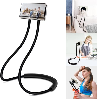 Mobiele telefoonhouder, universele mobiele telefoonhouder, luie houder, DIY vrij roterende houder, multifunctioneel (zwart)