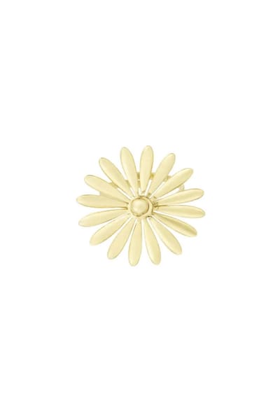 Yehwang - Ring Bloem - Stainless Steel - One Size - Goudkleurig - Musthave