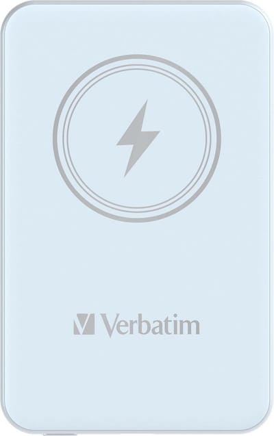 Verbatim Charge 'n' Go Magnetische Draadloze Power Bank 5000mAh Blauw - Draadloze Power Bank 5000 mAh capaciteit - LED-indicator voor eenvoudig aflezen stroomstatus - In twee richtingen snel opladen & Type-C poort voor ontladen - Blauw