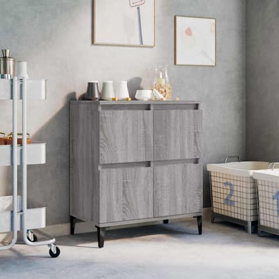 vidaXL - Dressoir - 60x35x70 - cm - bewerkt - hout - grijs - sonoma - eikenkleurig