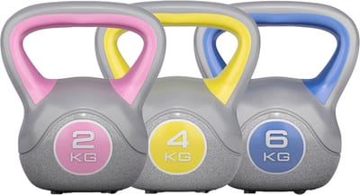 Gorilla Sports Kettlebells - Kunststof Trendy - 2, 4 & 6 kg - Set van 3