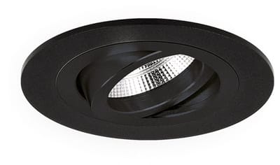 Venezia - Inbouwspot Zwart Rond - Kantelbaar - Voor 35mm Spots - 1 Lichtpunt - Ø 71mm