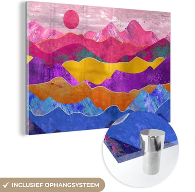 MuchoWow® Glasschilderij 60x40 cm - Schilderij acrylglas - Bi - Marmer - Pride - Foto op glas - Schilderijen