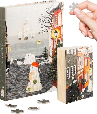Puzzel Boekhoes - Creatief Cadeau - Ontspanning Thuis - Inclusief Notitieboek - A5 Formaat - Winterlandschap