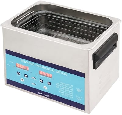 Ultrasone Reiniger - Reinigingsapparaat Bad - Dieptereiniging Onderdelen - Instelbare Temperatuur Tijd - 3 Liter Tank - Zilver Blauw