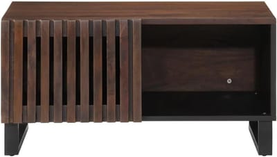 Kleine bijzettafel - Woonkamer tafel - Opbergen en decoreren - Massief mangohout - 80 x 51 x 40 cm - Bruin
