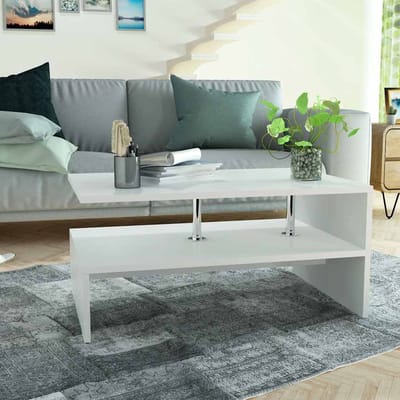 vidaXL - Salontafel - 90x59x42 - cm - bewerkt - hout - wit