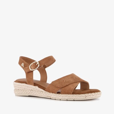 Softline dames sandalen met H-leest cognac - Maat 36