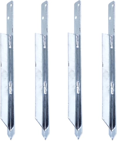 Grondanker Set - Paaldrager Bodemhulzen - Speeltoestel Bevestigen - Versterkt Verzinkt Staal - 45cm Lengte - Zilver