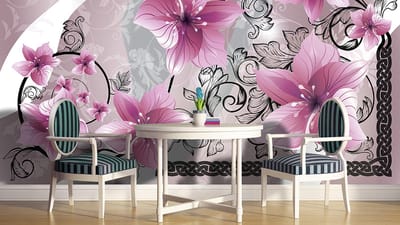 Poster | Grijs , Roze | 104 x 70,5 cm