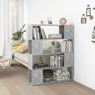 vidaXL - Boekenkast/kamerscherm - 100x24x124 - cm - betongrijs
