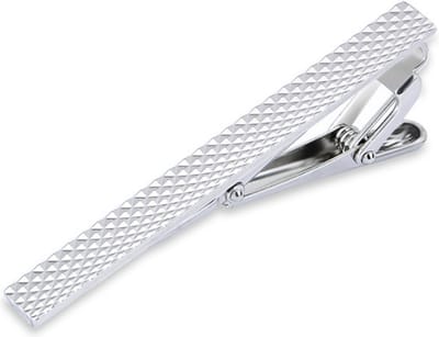 Dasspeld - Stropdas Clip - Shiny Tie Clip - Zilver - Geruit