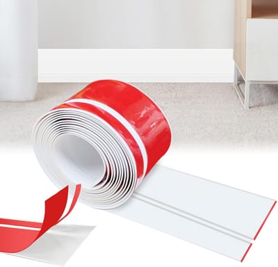 Flexibele Zelfklevende Plint Wit - 20mm Hoog x 60mm Breed - 20 Meter PVC Sokkelprofiel