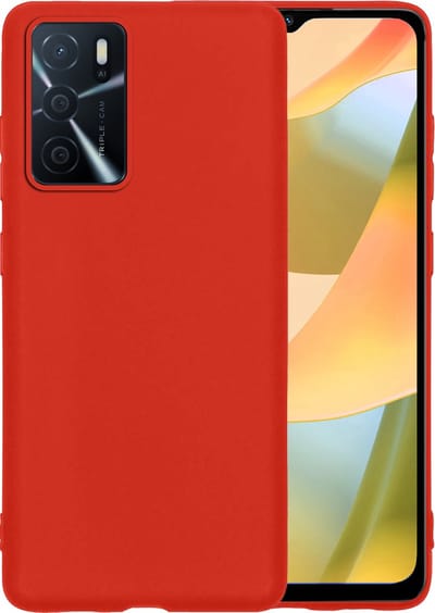 Hoesje - Geschikt voor OPPO A16s - Sterk & Shockproof - Hoes Cover - Siliconen Case - Telefoonhoesjes - Rood
