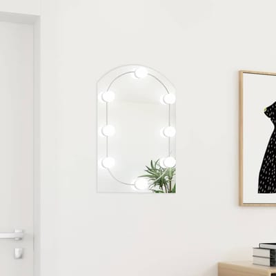 vidaXL - Spiegel - met - LED-verlichting - boog - 60x40 - cm - glas