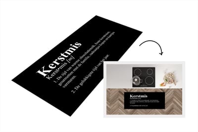 Keukenloper - Loper keuken - Kerstmis definitie - Quotes - Spreuken - Woordenboek - Kerst - 120x50 cm - Keukenloper vinyl