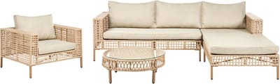 CALASETTA - Loungeset 4-zits - Beige - Linkszijdig - PE rotan