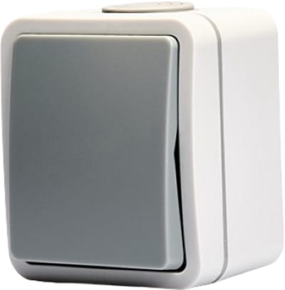 McPower Fix Enkele schakelaar - Wisselschakelaar voor Buiten - Opbouw 250V~/10A - Waterdicht IP54 - Grijs