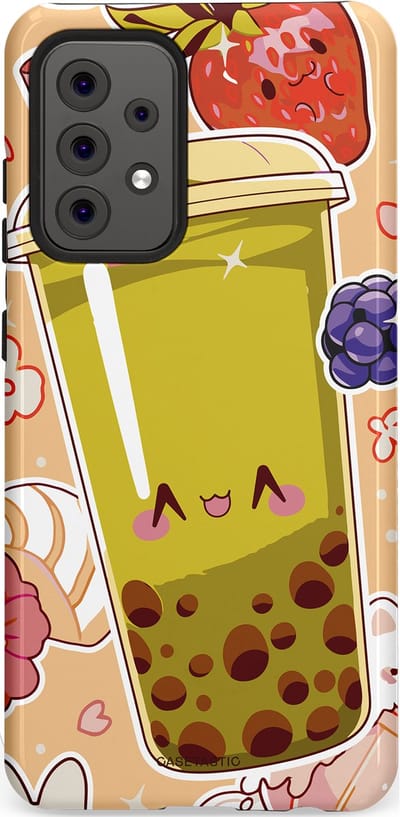 Casetastic Hoesje Geschikt voor Samsung A52 (4G/5G/s) - Stijlvolle Beschermende Duo-layer Case - Bubbelpret