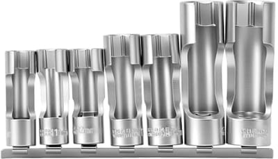 SnelShoppen - Socket Wrench Set 3/8" - 7-delige Set 10-19mm - Hoogwaardige Chrome Vanadium Staal - Voor Car Repair en Onderhoud